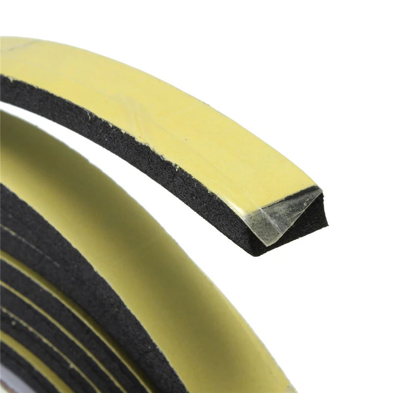 MTSPACE 2 Meters Window Door Foam Adhesive Draught Excluder Strip Sealing Tape Adhesive Tape Rubber Weather Strip E/D/I-type