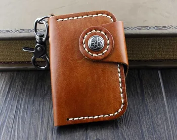 

Cool! Mens Biker Rocker Genuine Handmade Full Grain Real Leather Key Holder Case