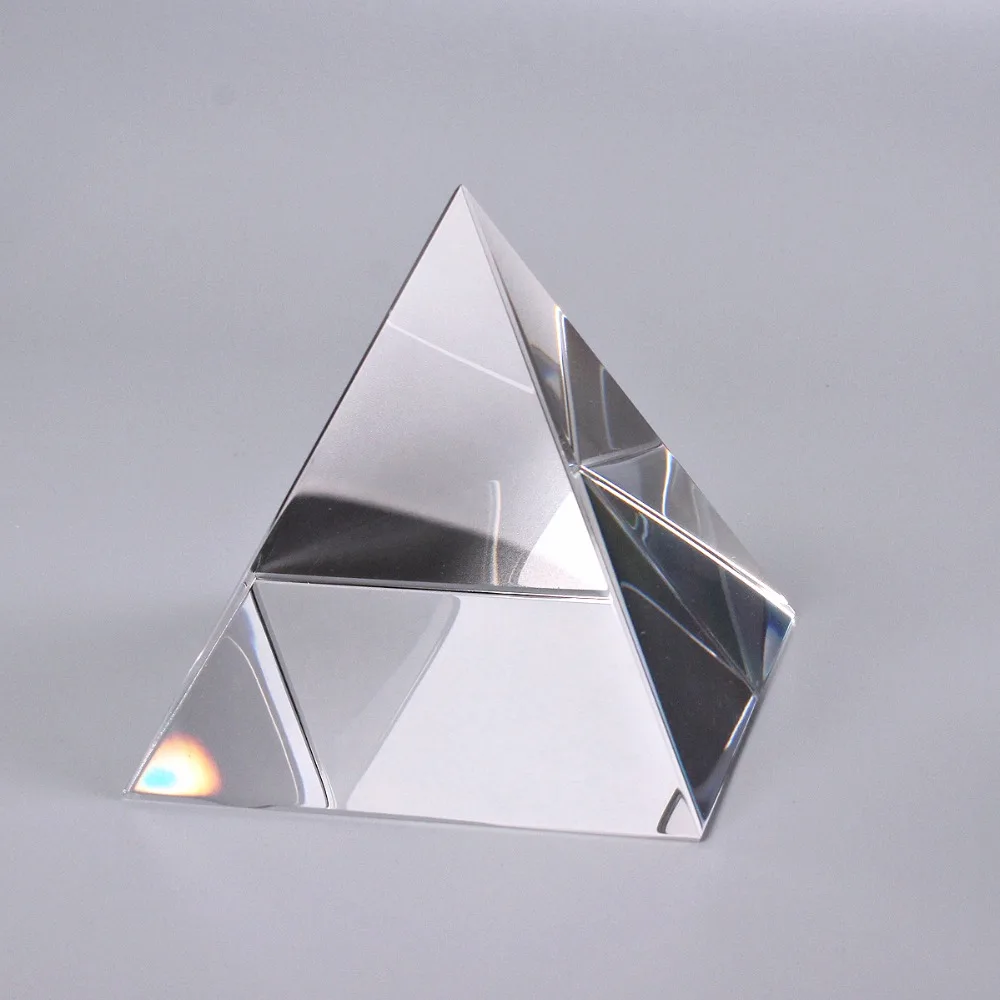 70 мм Хрустальная стеклянная пирамида прозрачные Редкие кристаллы пресс-папье ремесло украшения для домашнего офиса Декор