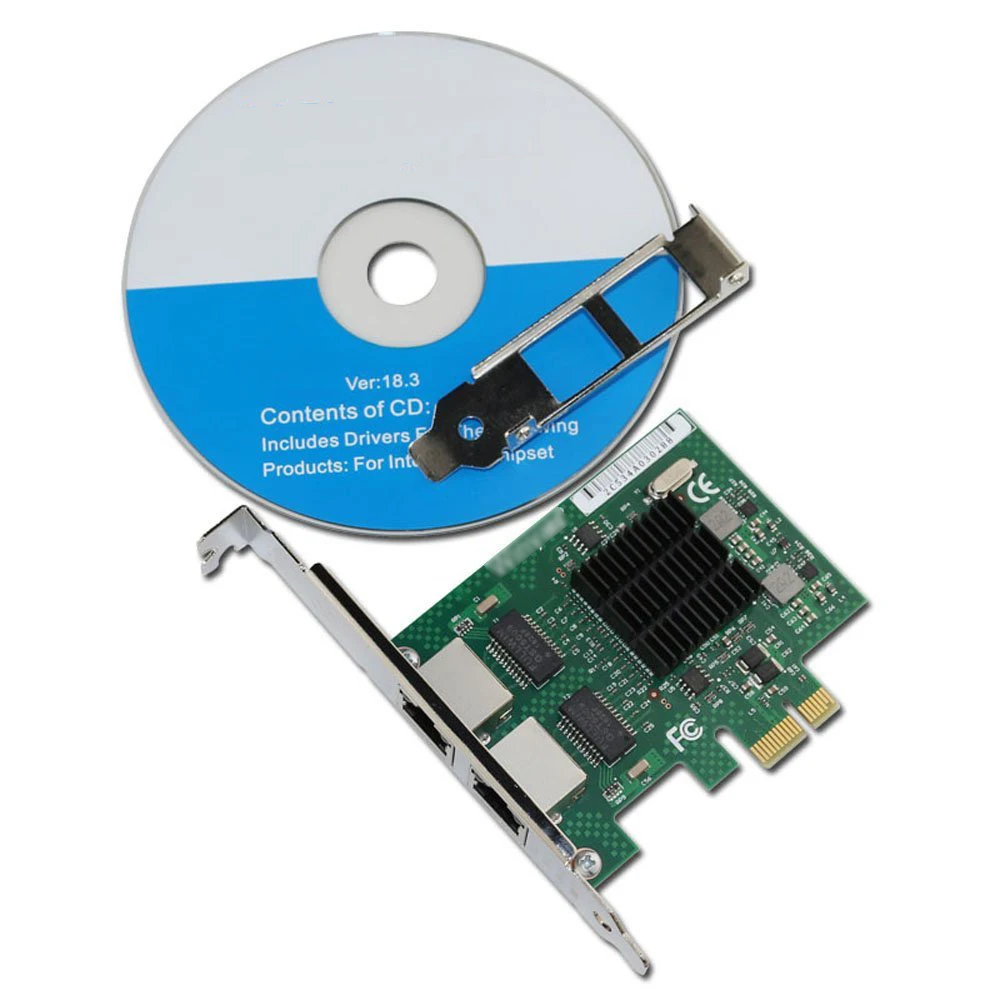 Сетевая карта E575T2 с двойным портом PCI E X1 гигабитная Ethernet 10/100/1000 Мбит/с LAN адаптер