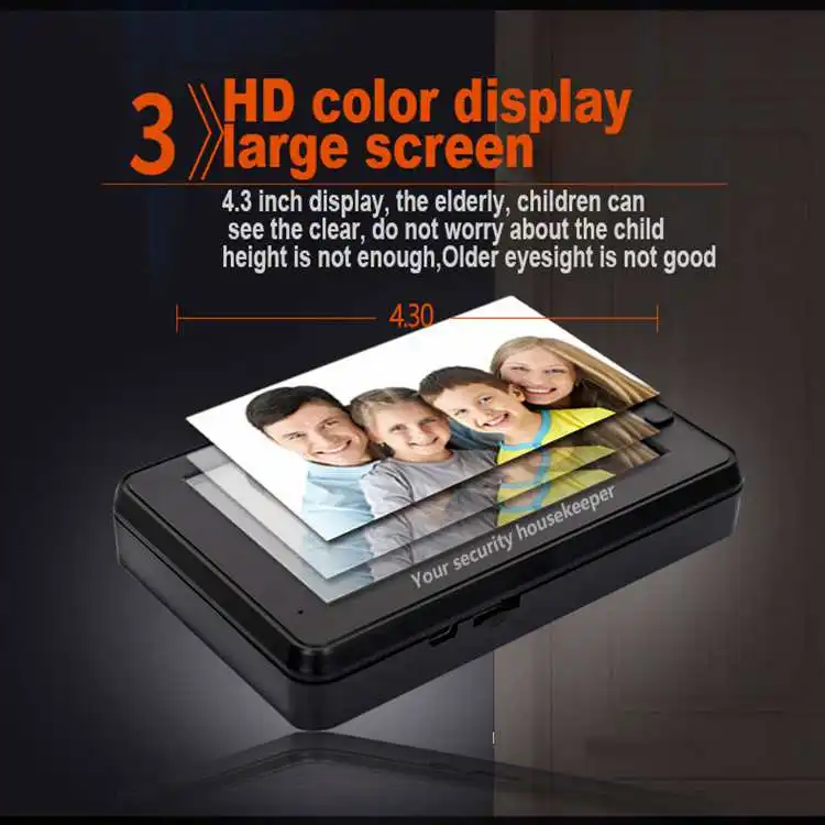 HD Digital Intercom Peephole Camera Automatic Video Photo Door Viewer Doorbell IR Night Vision Motion Detection Security Monitor