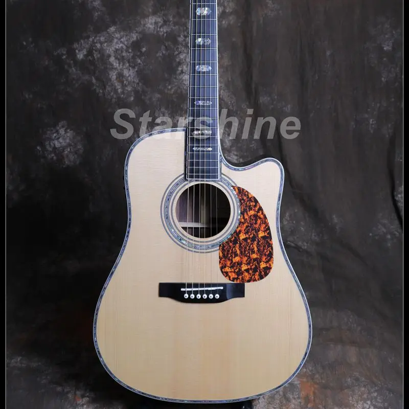 

Starshine Top Quality Electric Acoustic Guitar Solid Spruce Fishman 101 Bone Nut