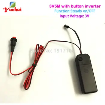 

Hot 3V AA Cell Box EL inverter/EL Driver/EL converter With an external button For 1-5m EL wire and EL strip For Party decoration