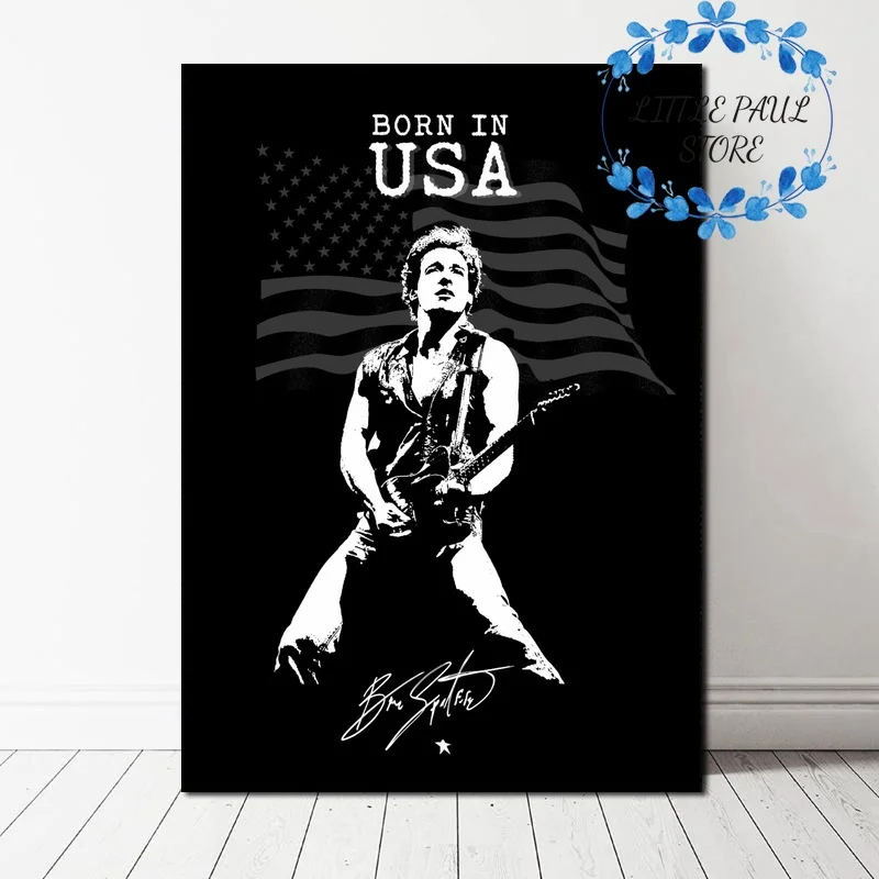 

Bruce Springsteen Black Art Canvas Poster Wall Picture for Room No Frame