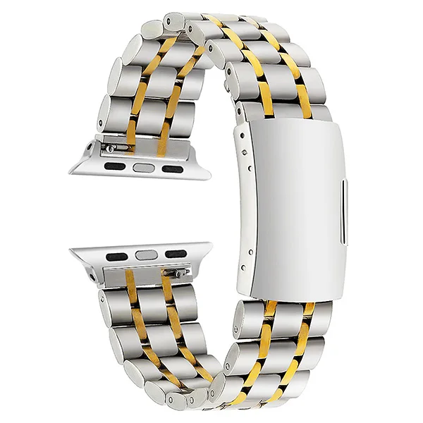 Ремешок из нержавеющей стали 316L для iWatch Apple Watch, 38 мм, 42 мм, серия 3, 2, 1, ремешок на запястье, браслет, серебристый, золотой, черный - Цвет ремешка: Silver Gold