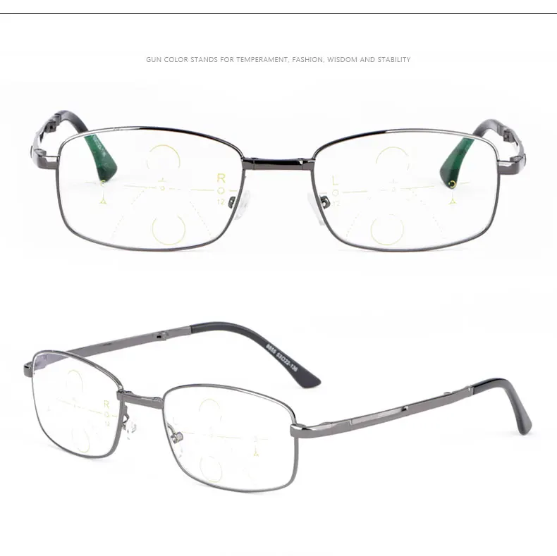 Reven Jate очки для чтения мужские анти-Синие лучи излучения диоптрия пресбиопические прогрессивные очки для мужских очков