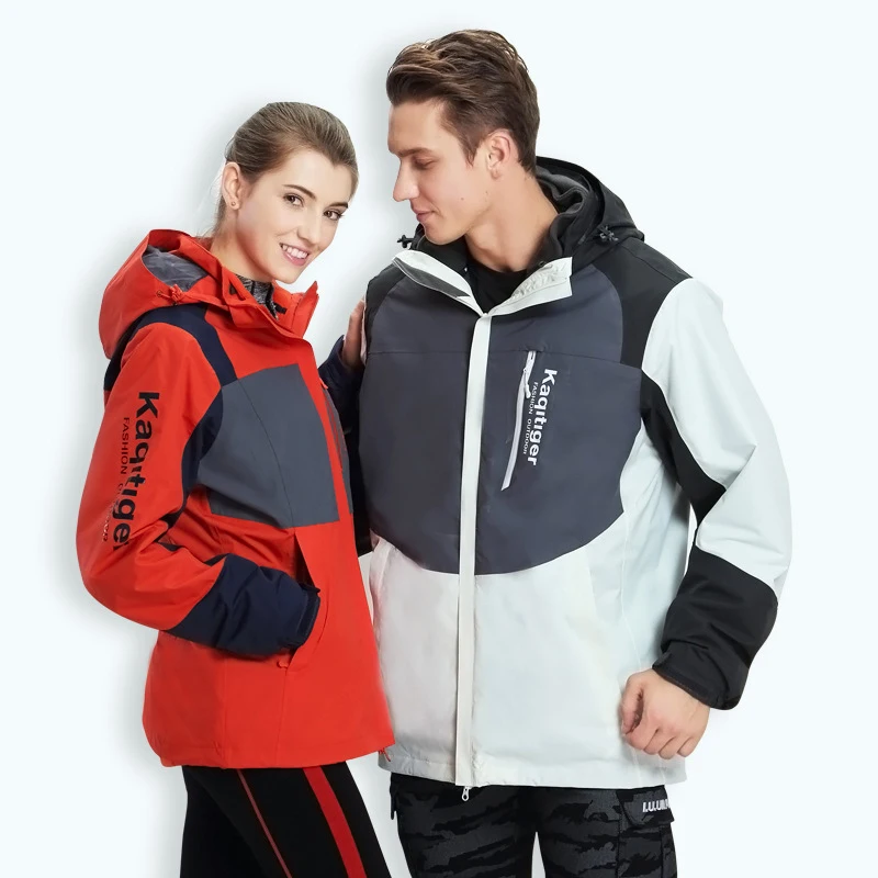 

AGEKUSL 2 in 1 Waterproof Men Women Jocket Hiking Camping Skiing Snowboarding Cycling Sport Coat Warm Fleece Windbreaker Winter