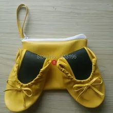 Эластичные женские балетки; можно носить с собой; в комплекте с сумкой