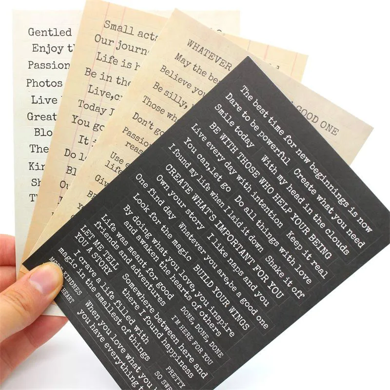 

KLJUYP 4pcs Words Stickers for Scrapbooking DIY Projects/Photo Album/Card Making Crafts