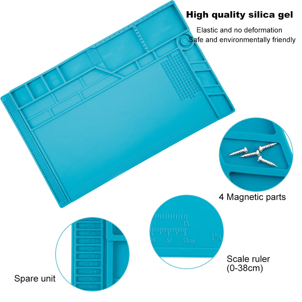 55x35 см Большой размер паяльный коврик с магнитным ремонтом силиконовый рабочий коврик для электроники компьютера телефона DIY сварочный инструмент