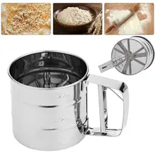 Мука сито в Форме Кружки сито большой емкости шкала показать плотная сетка одноэтажное кофе сахарный порошок фильтрация пыли сито