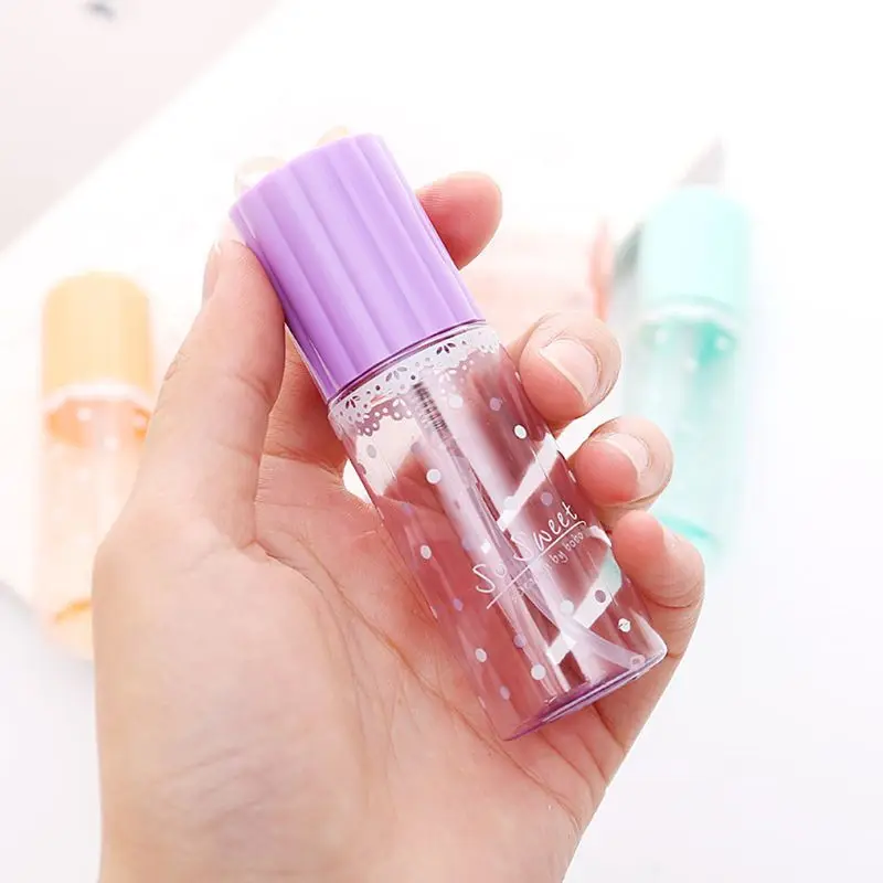 

35ML Cute Compact Transparent Cylindrical Mist Spray Bottle For Filling Liquid Makeup Lotion Girl Women Lady Travel Supply