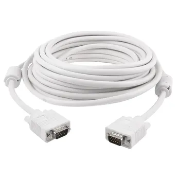

Top Deals VGA cable, 10 meters, 15 pins, male white