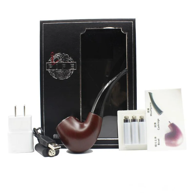 

Mini E Pipe 628 E Cigarette Kit 350 mAh with Three Cartridge Smoke Wooden Color Fit for 510 Thread Atomizer E Pipe 628 Mini Vape