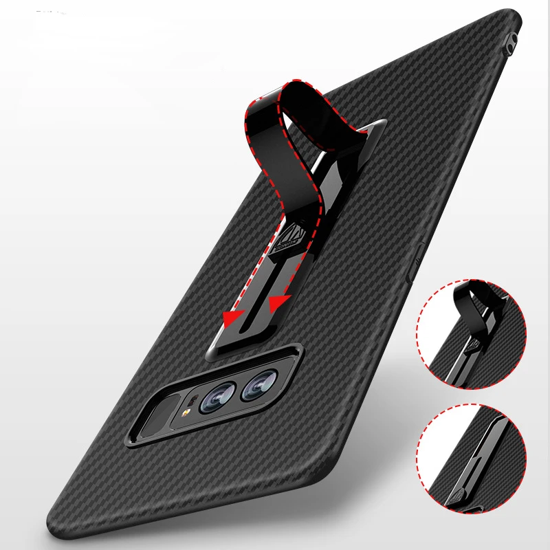 

Case For Samsung Note 9 XsMax Cover Carbon Fiber Ring Stand Case Soft TPU Shockproof Back Cover For iPhone Xr Xs Max Note 9 Case