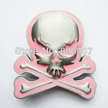 

Retail Distribute Pink Skull With Bones Belt Buckle BUCKLE-SK013PK Free Shipping