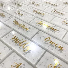 Cocostyles пользовательские модные lucid Продолговатые Акриловые ФИО гостя карты с Золотая фольга ручная работа для современного каллиграфа