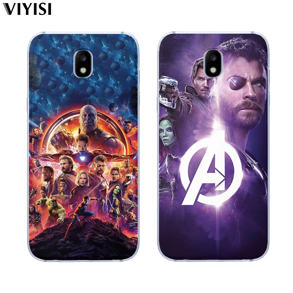 Чехол для Samsung Galaxy A7 2018 A6 A8 A5 A3 A9 2015 2016 2017 Coque Роскошный чехол Marvel Мстители Железный