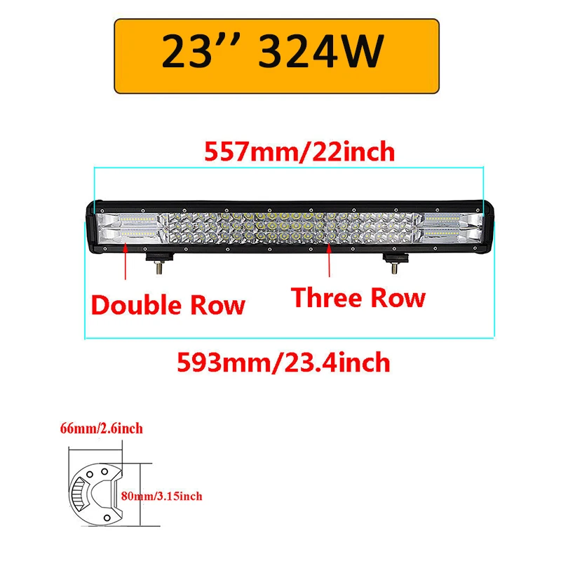 Auxtings оптовая продажа 4 шт. 5 &quot14&quot 17 &quot20&quot 23 &quot3 рядная светодиодная световая