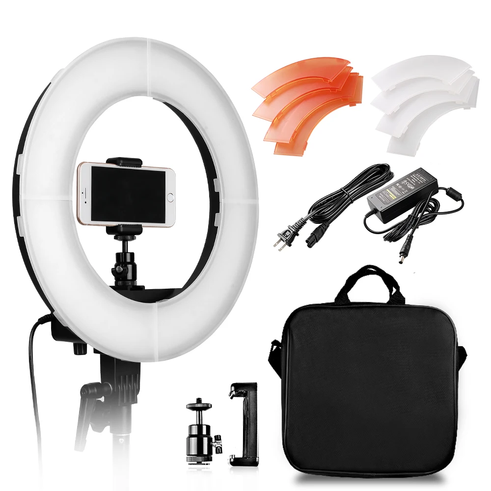 

Travor RL-12 12" 196 LED Camera Ring Light Video/Photo/phone Panel Lamp CRI 90+ Color 5500K Dimmable Studio Photography Lighting