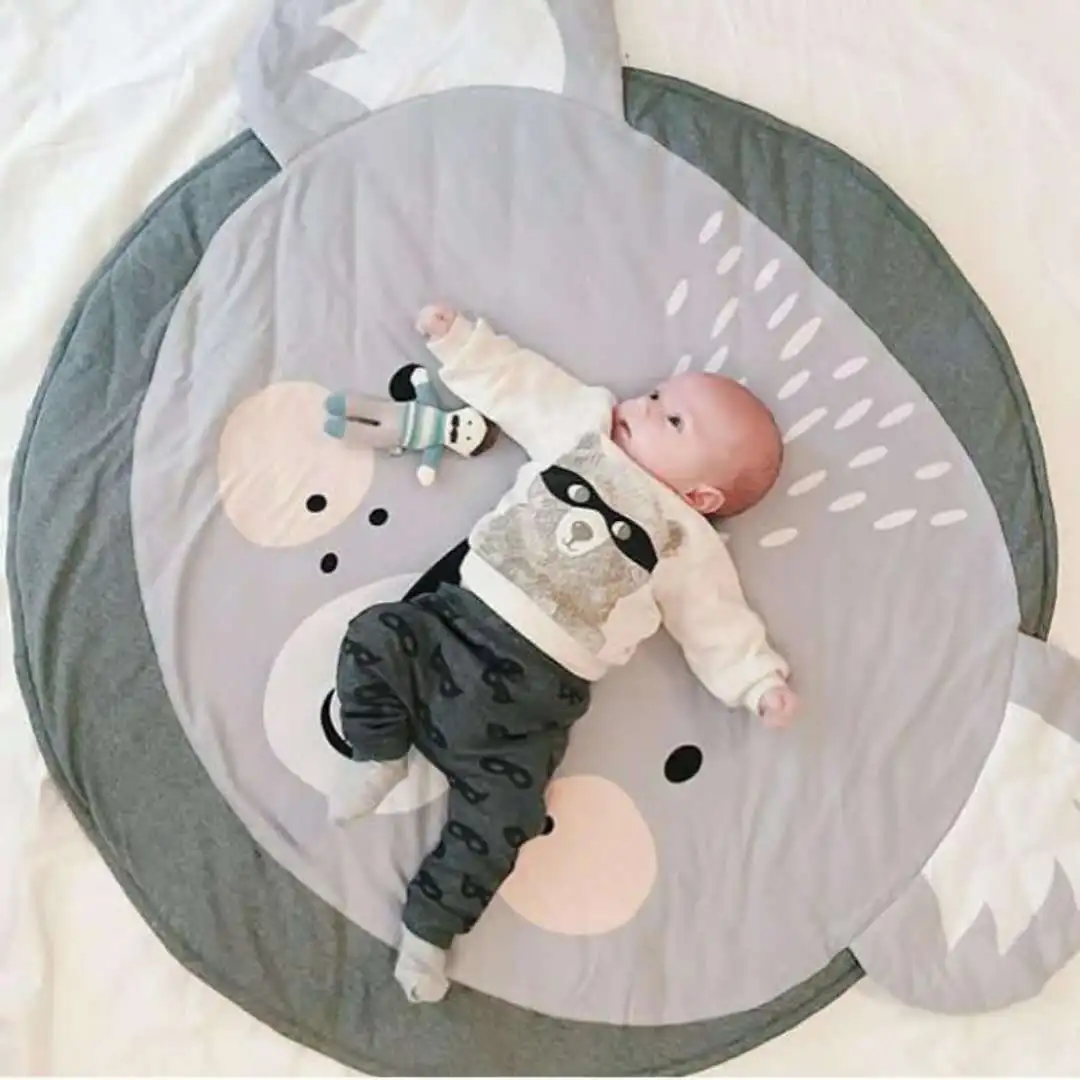 Милый коврик для игры в пол с принтом коала для гостиной, Хлопковое одеяло, декор для детской спальни, детский игровой коврик, круглый