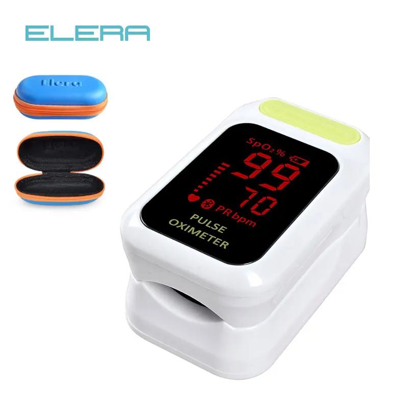 

ELERA New Finger Pulse Oximeter With Case Blood Oxygen Saturation SpO2 PR LED CE oximetro de dedo pulse oximeter