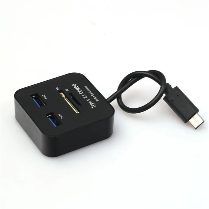

Advanced2017 New Computer Adapter Micro USB 3.1 Type C 2 Port USB 3.0 Hub SD TF Memory Card Reader Adapter For Macbook