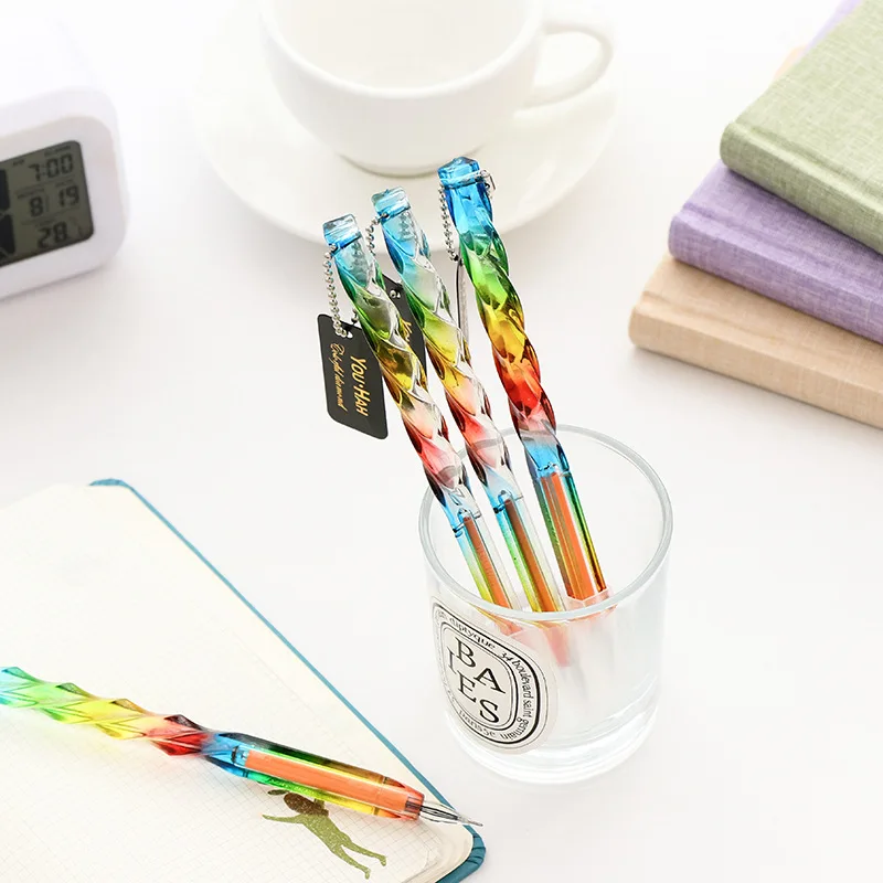 

2018 New Creative Cute Colorful Gel Ink Pen Transparent Pens Gel Ink Pens Student Office Stationery 0.5mm