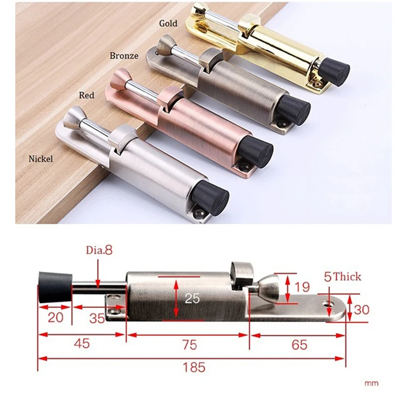 

1Pcs Zinc Foot Easy-step Kick Down Door Stop Stopper With Screws Spring Loaded Step-On Door Holder