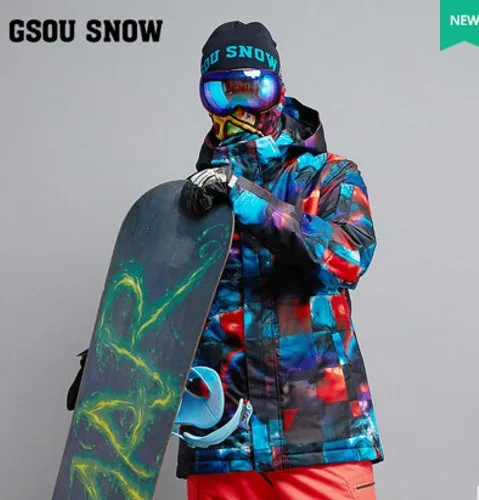 

2017 mens blue ski jacket male color box riding snowboarding jacket snow coat skiwear waterproof 10K windproof breathable warm
