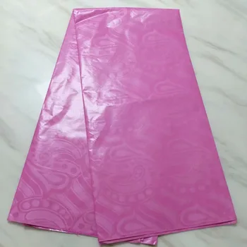 

2019 New Arrival 5 Yards!! Scented Bazin Riche Lace Fabric Pink Color African French High Quality Jacquard Fashion Style Basin