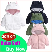 Пуловер с капюшоном и длинными рукавами для новорожденных мальчиков и девочек, с изображением животных, с ушками, топы, теплая одежда, пальто