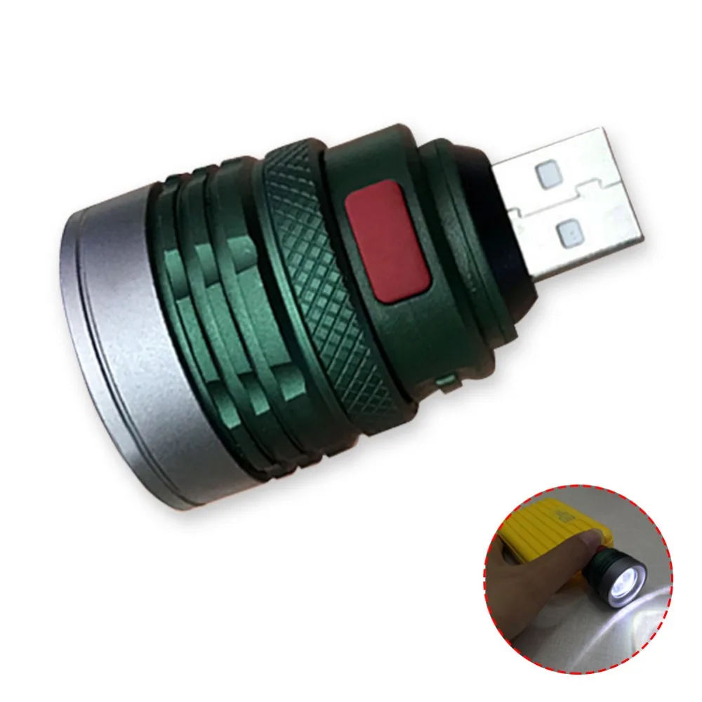 Ультра яркий портативный USB флэш-светильник мини масштабируемый 3 режима USB флэш-светильник фонарь lanterna power by USB интерфейс power bank