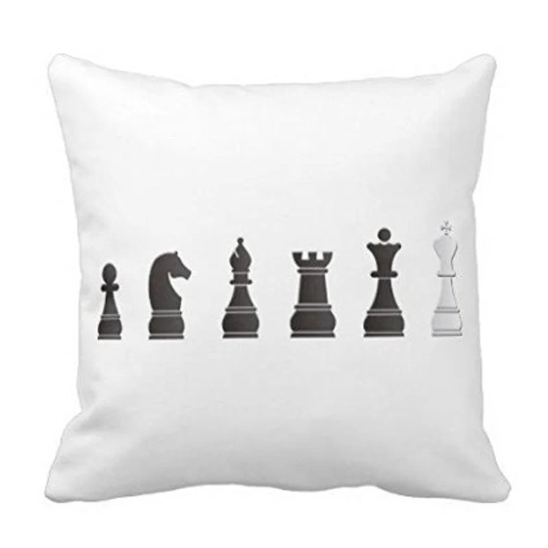 Babaite Luxury Print Black One White Chess Pieces International Babaite Luxury Print Black One White Chess Pieces International Square Throw Pillowcase Zippered Pillow Cover Twin Sides In Case From Home
