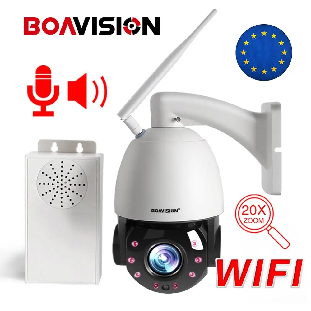 Wi Fi 1080P PTZ IP камера наружная Водонепроницаемая 20X Zoom 2MP CCTV купольная