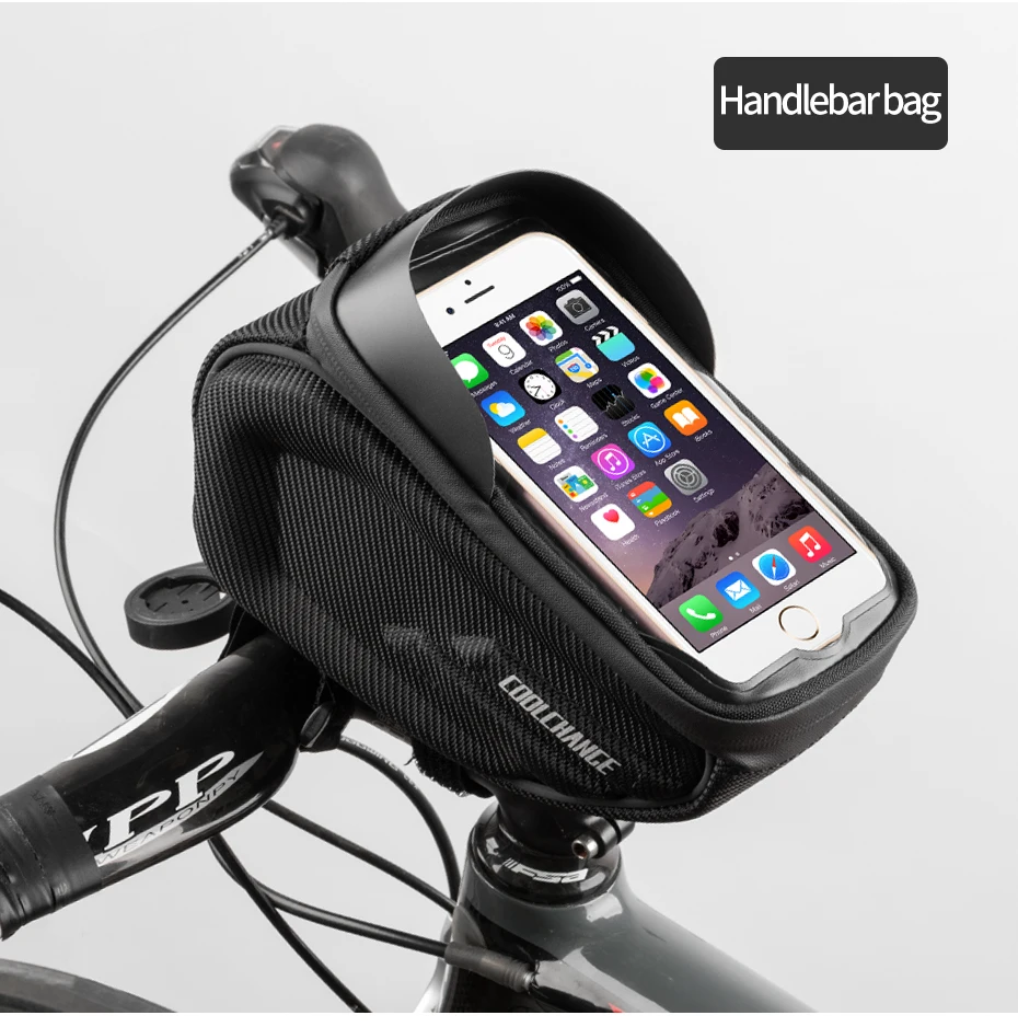 Bike Hard Shell Handlebar Bag Mobile Phone Fingerprint Waterproof Bicycle Tool 