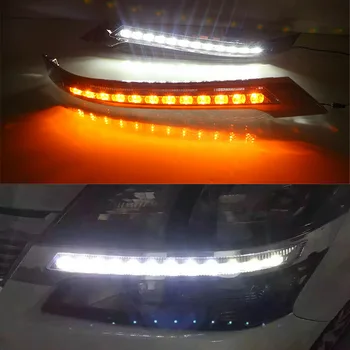 

Car Flashing 1 Set 12V ABS Car LED DRL Daytime Running Light Daylight With Turn Signal DRL For Toyota Vellfire 2013 2014 2015