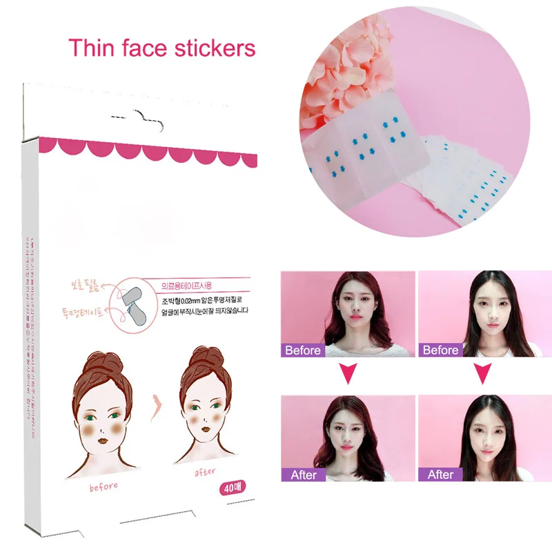 

1 Box/40pcs Lift Face Sticker Thin V Face Artifact Invisible Sticker Lift Chin Tape Makeup Tools Women Girls Face Lift Sticker