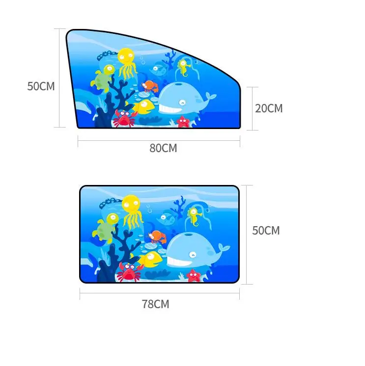 50 см* 80 см, 1 шт., автомобильные солнцезащитные козырьки для бокового окна, универсальные УФ-защитные козырьки, занавес, магнитный мультяшный солнцезащитный козырек для бокового окна