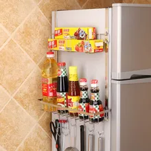 Многофункциональный стеллаж из нержавеющей стали, кухонные принадлежности, многофункциональные баночки для специй, подвесная полка для хранения вещей, органайзер для дома