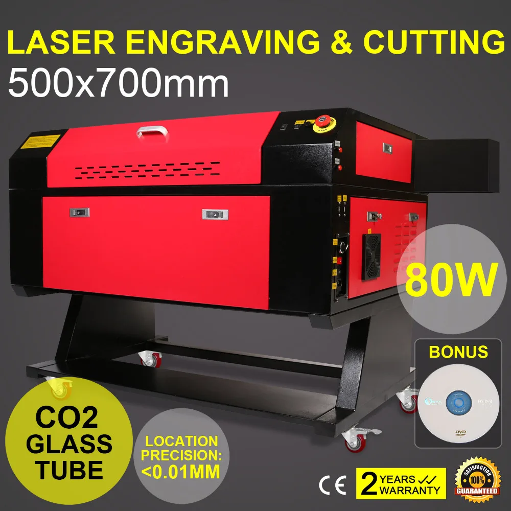 VEVOR Graveur Découpeur Laser 700*500mm 80W, Machine de Découpe et de  Gravure Laser, avec Écran Couleur Tube Laser CO2