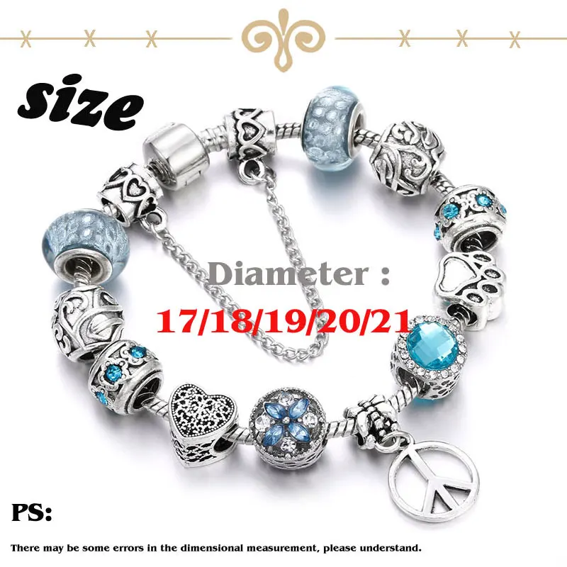 Queen Jewelry Femme DIY бусины браслеты и браслеты браслет с подвесками Серебряный кулон браслеты для женщин Подарки для свадьбы Винтаж