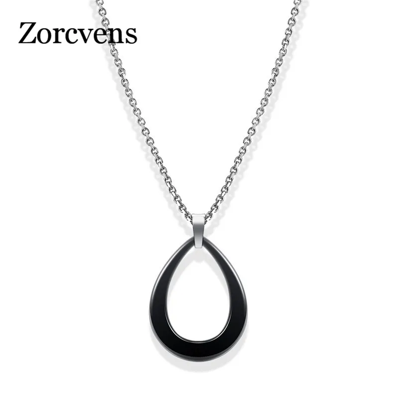 ZORCVENS Новое поступление простой белый черный керамический кулон ожерелье Bijoux для