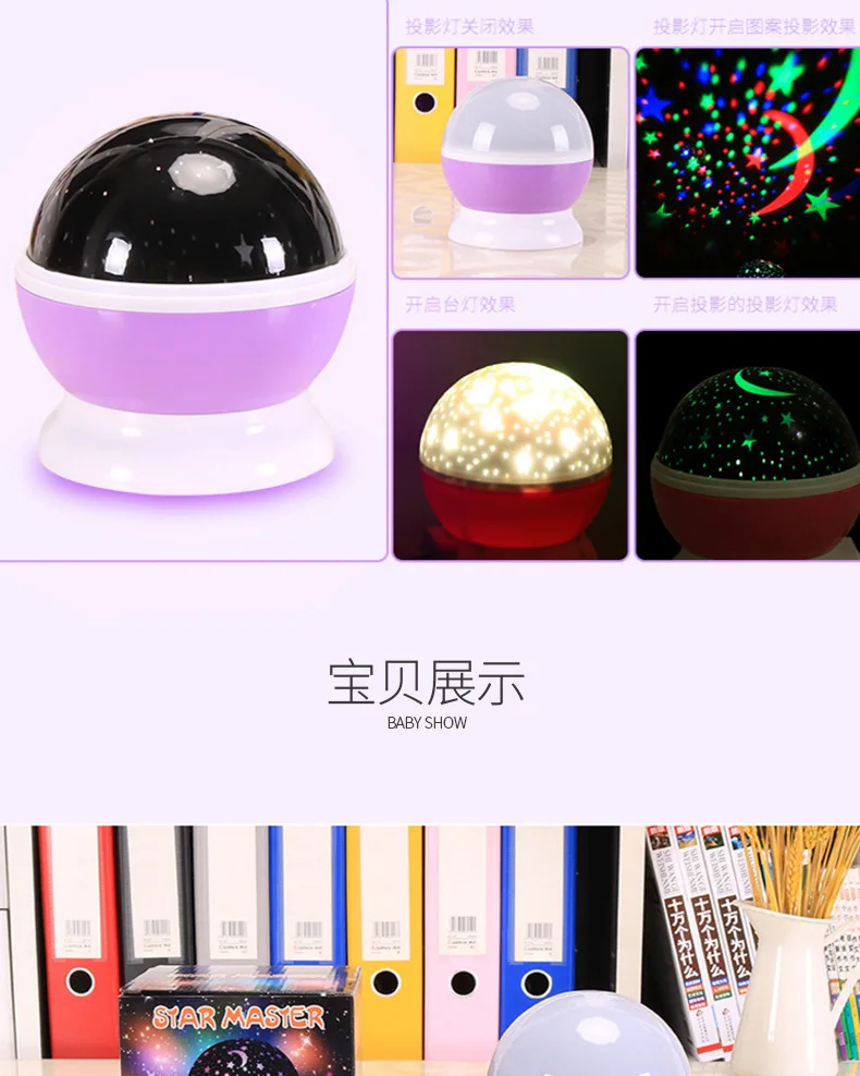 Lightme звезд звездное небо Светодиодный Ночник проектор звездного неба Луны лампа Батарея USB подарки для детей лампа для детской спальни проекционной лампы