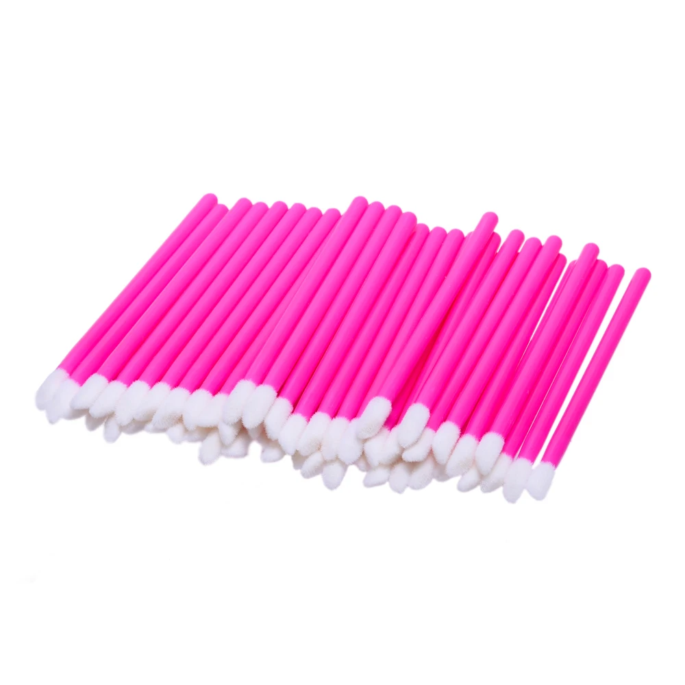 

Good Sale 50PCS Disposable MakeUp Lip Brush Lipstick Gloss Wands Applicator Make Up Accessories Wholesale Gloss Wands Tools