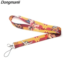 P3378 Dongmanli Wonder Woman брелок для ключей, держатель для Id значка, держатель для ID карты, для спортзала, для мобильного телефона, USB, держатель для значка, ключевой ремень