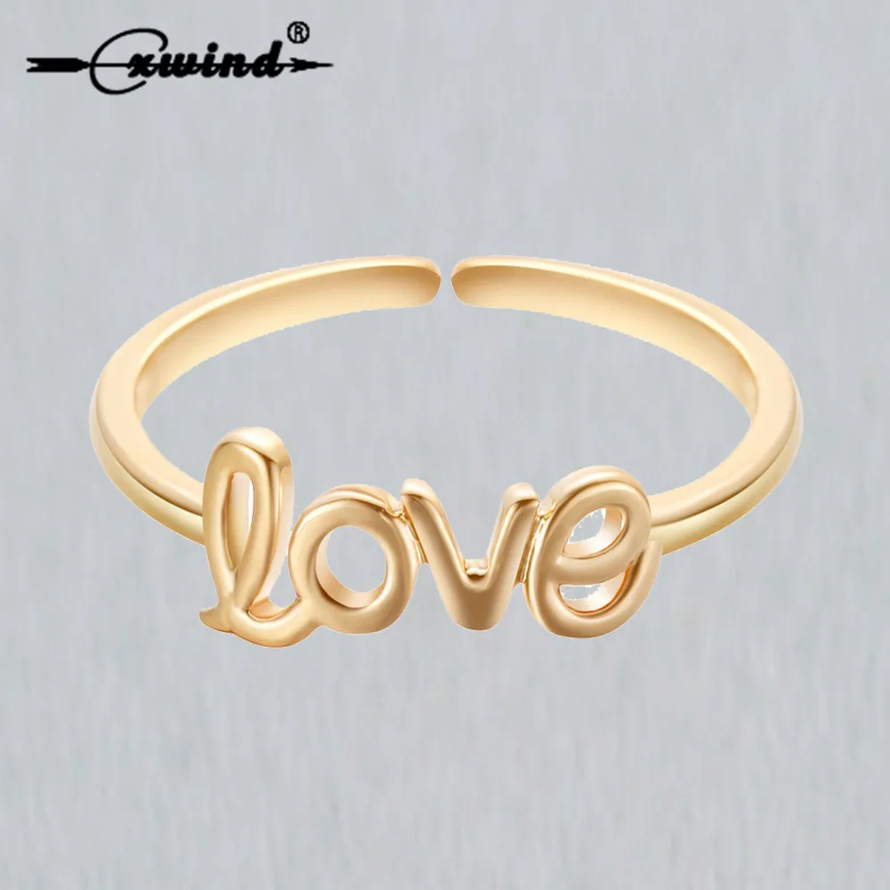 

Cxwind Charm Letter Open Rings for Women Personalized Love Letter Rings Simple Design Custom Gold Initial Alphabet Ring Jewelry