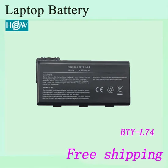 Аккумулятор для ноутбука MSI BTY L74 L75 A5000 A6000 A6200 CR600 CR610 CR620 CR700 CX600 CX700 все серии|battery for
