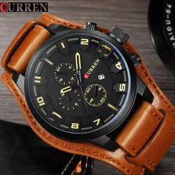 CURREN Лидер продаж роскошные Повседневное Для мужчин часы Высокое качество кожаный ремешок кварцевые наручные часы Дисплей Дата Мужской
