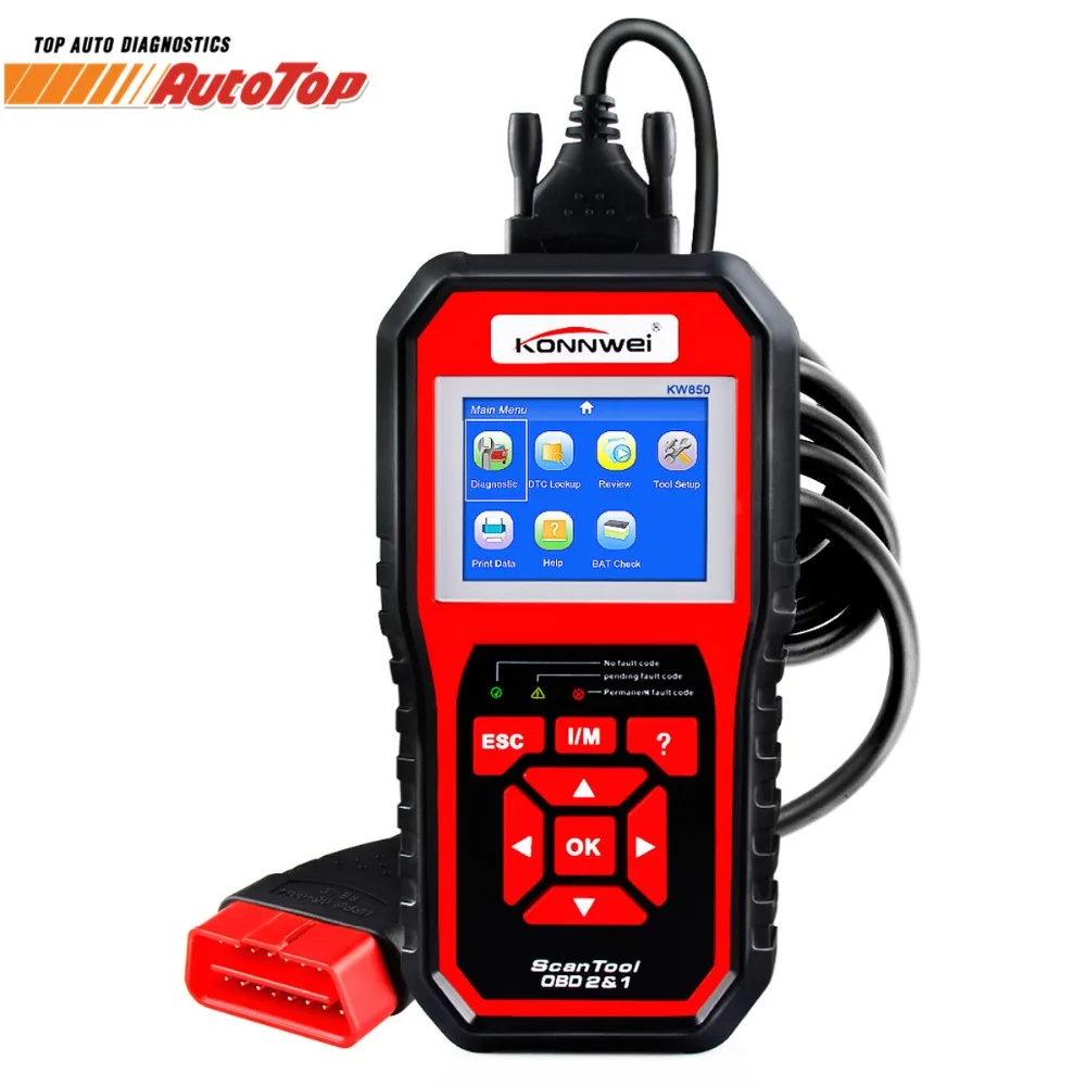 KONNWEI KW850 Autoscanner OBD 2 OBD2 Automotive Scanner Multi languages